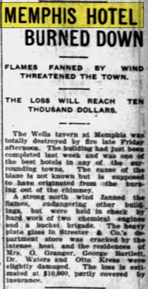 Memphis Hotel (Knickerbocker Hotel) - June 1908 Fire (newer photo)